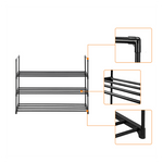3 Tiers Shoe Rack Shoe Tower Shelf Storage Organizer For Bedroom, Entryway, Hallway, and Closet Black Color - Shoe Storage from N/A