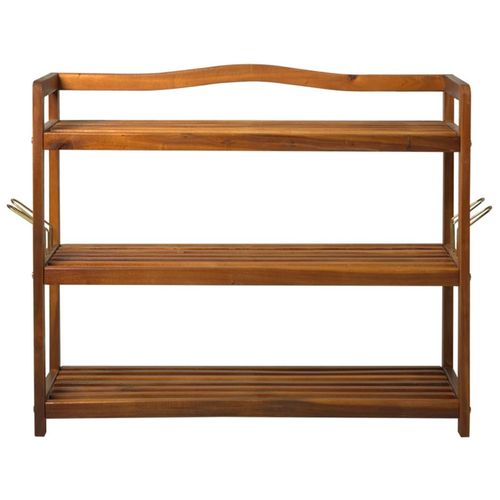 Shoe Rack Acacia Wood Teak 74L x 26W x 62H cm 12 Shoe Pairs - Shoe Storage from N/A