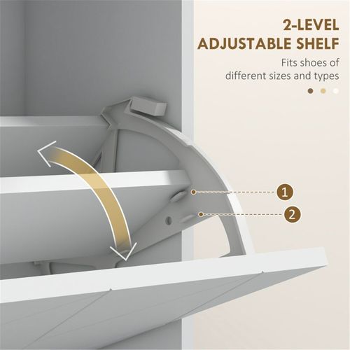 White Shoe Storage Cabinet 12 Shoe Pairs - Shoe Storage from N/A