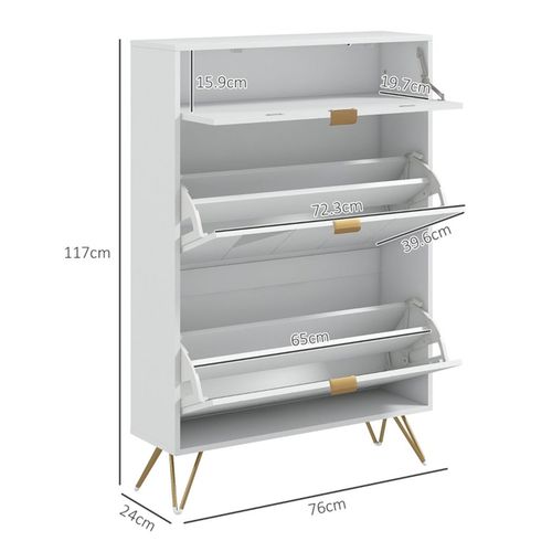 White Shoe Storage Cabinet 12 Shoe Pairs - Shoe Storage from N/A