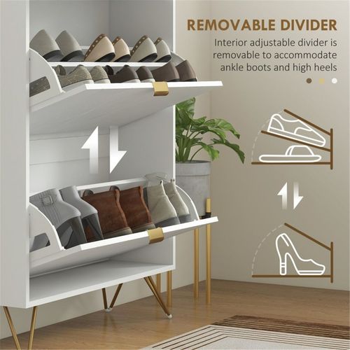 White Shoe Storage Cabinet 12 Shoe Pairs - Shoe Storage from N/A