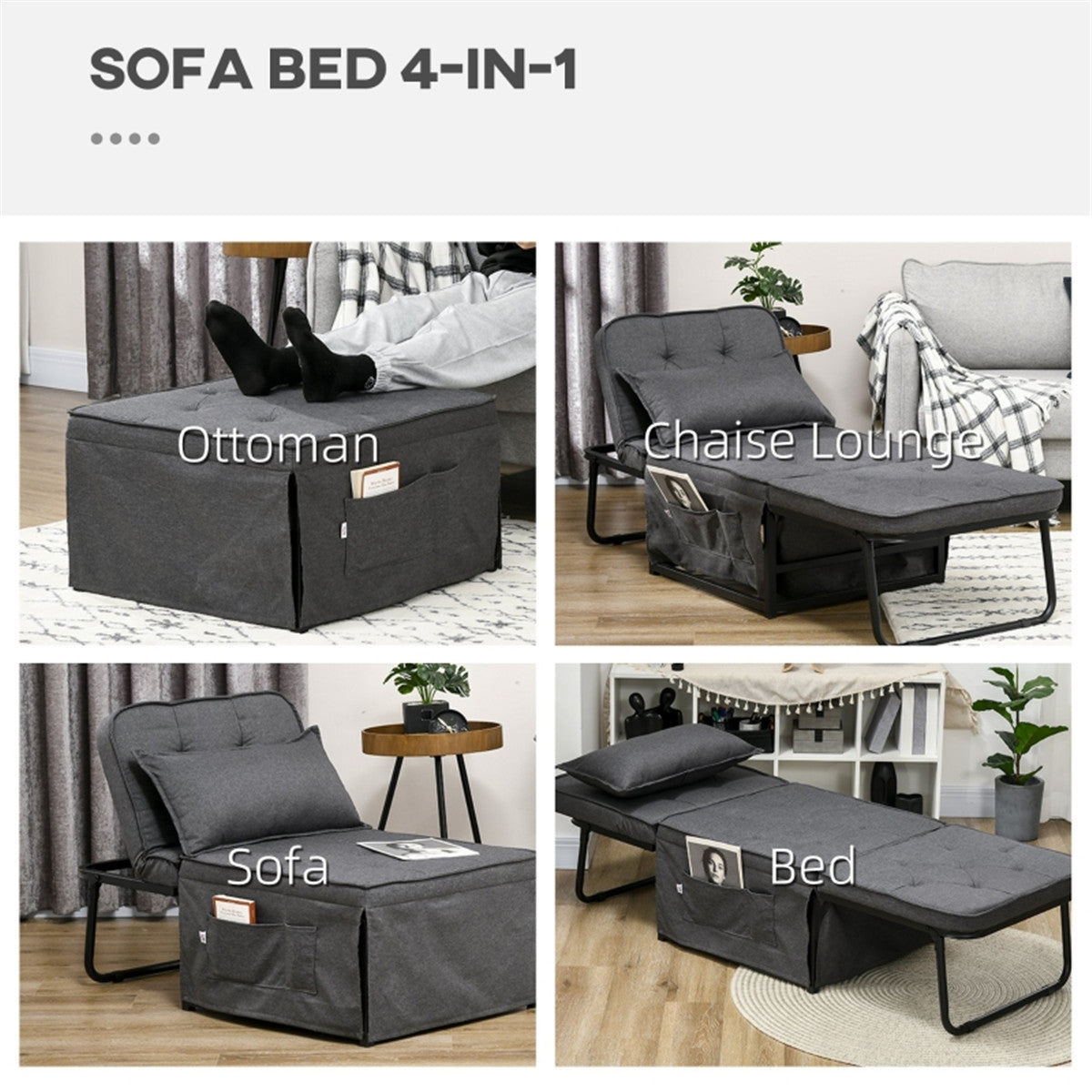 Sofa Chair /Single sofa bed Grey - Sofa Bed from N/A