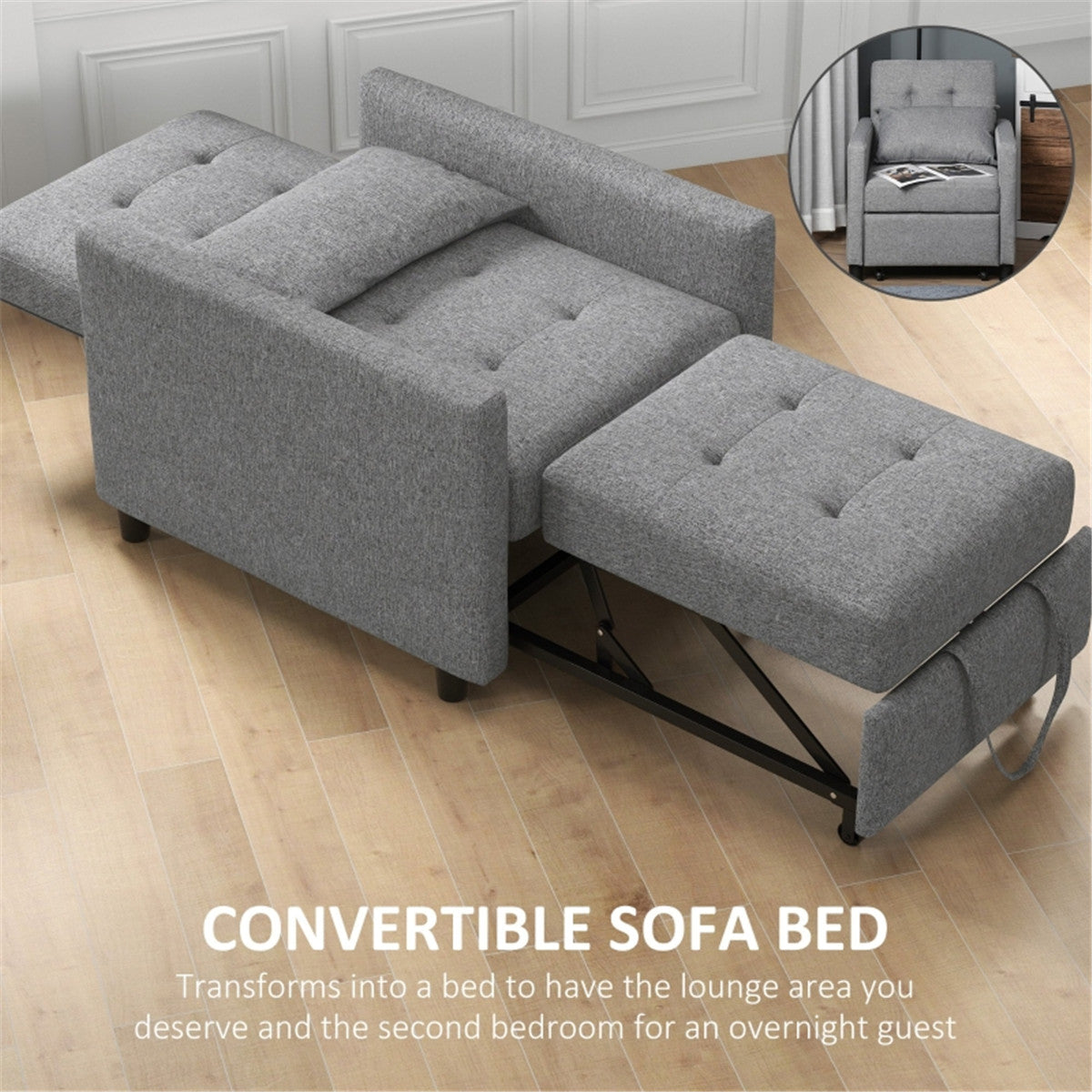 Sofa Chair /Single sofa bed Grey - Sofa Bed from N/A