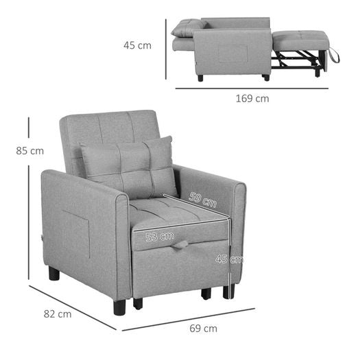 Sofa Chair /Single sofa bed Light Grey - Sofa Bed from N/A