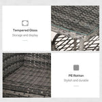 2 Seater GardenRattan Furniture Bistro Set Table Set Conservatory, Light Grey - Bistro Sets from Outsunny