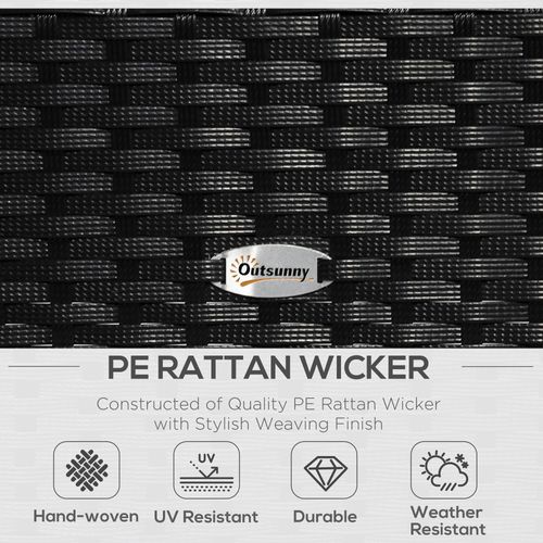 4-Seater Rattan Garden Furniture Set Black Cream Outdoor Patio Bistro - Bistro Sets from Outsunny