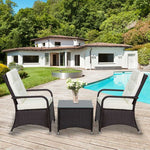 Rattan Garden Furniture 3 PCs Sofa Chair Table Bistro Set Wicker Weave - Bistro Sets from Outsunny
