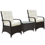 Rattan Garden Furniture 3 PCs Sofa Chair Table Bistro Set Wicker Weave - Bistro Sets from Outsunny