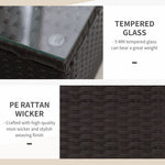 Rattan Garden Furniture 3 PCs Sofa Chair Table Bistro Set Wicker Weave - Bistro Sets from Outsunny