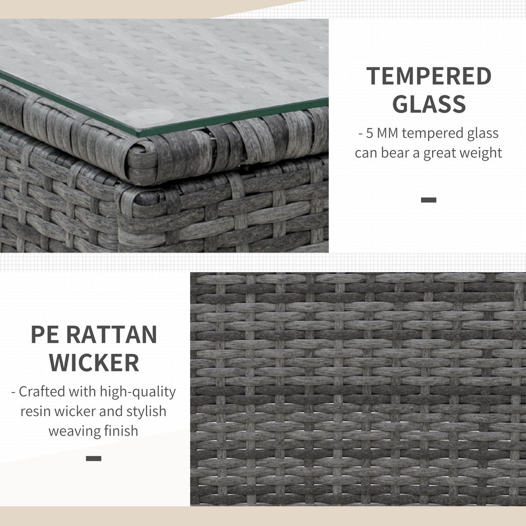 Rattan Garden Furniture 3 PCs Sofa Chair Table Bistro Set Wicker Weave - Bistro Sets from Outsunny