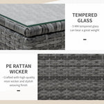 Rattan Garden Furniture 3 PCs Sofa Chair Table Bistro Set Wicker Weave - Bistro Sets from Outsunny