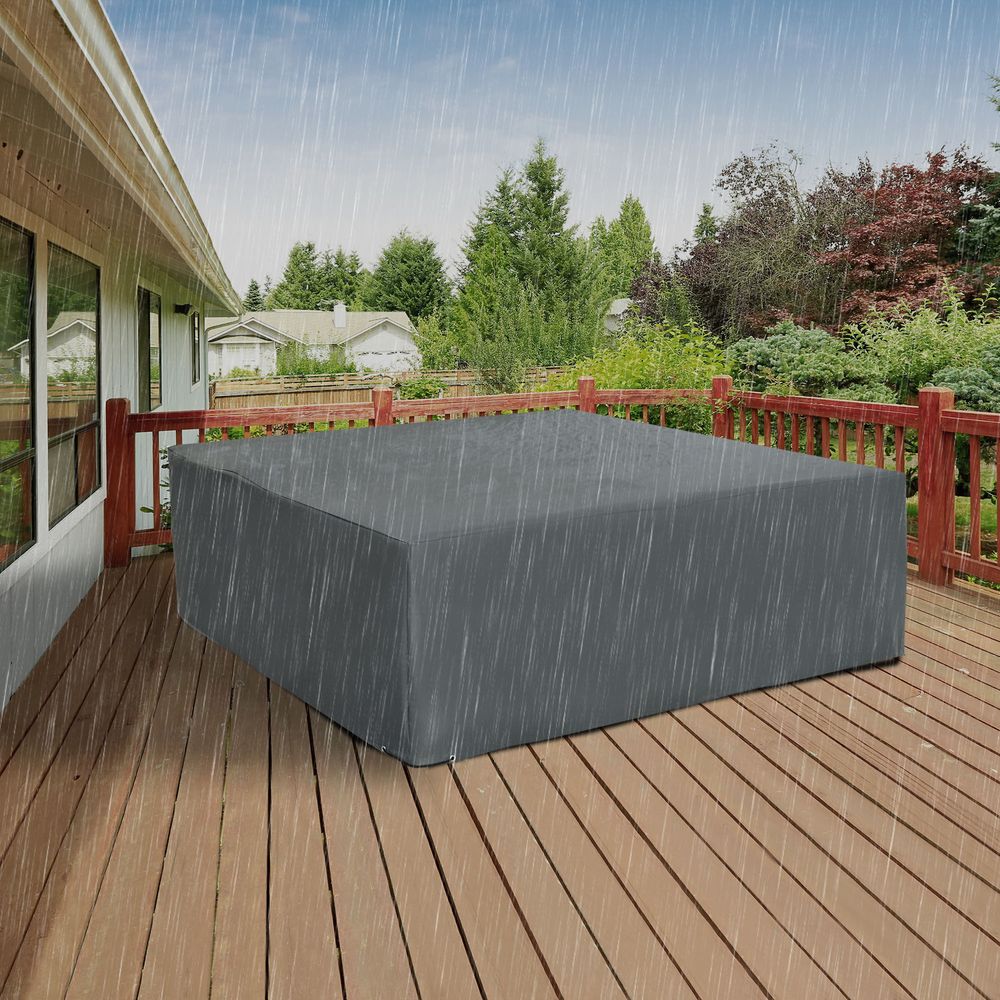 205x192cm Garden Furniture Cover Water UV Resistant Oxford Fabric Grey - Cover from Outsunny