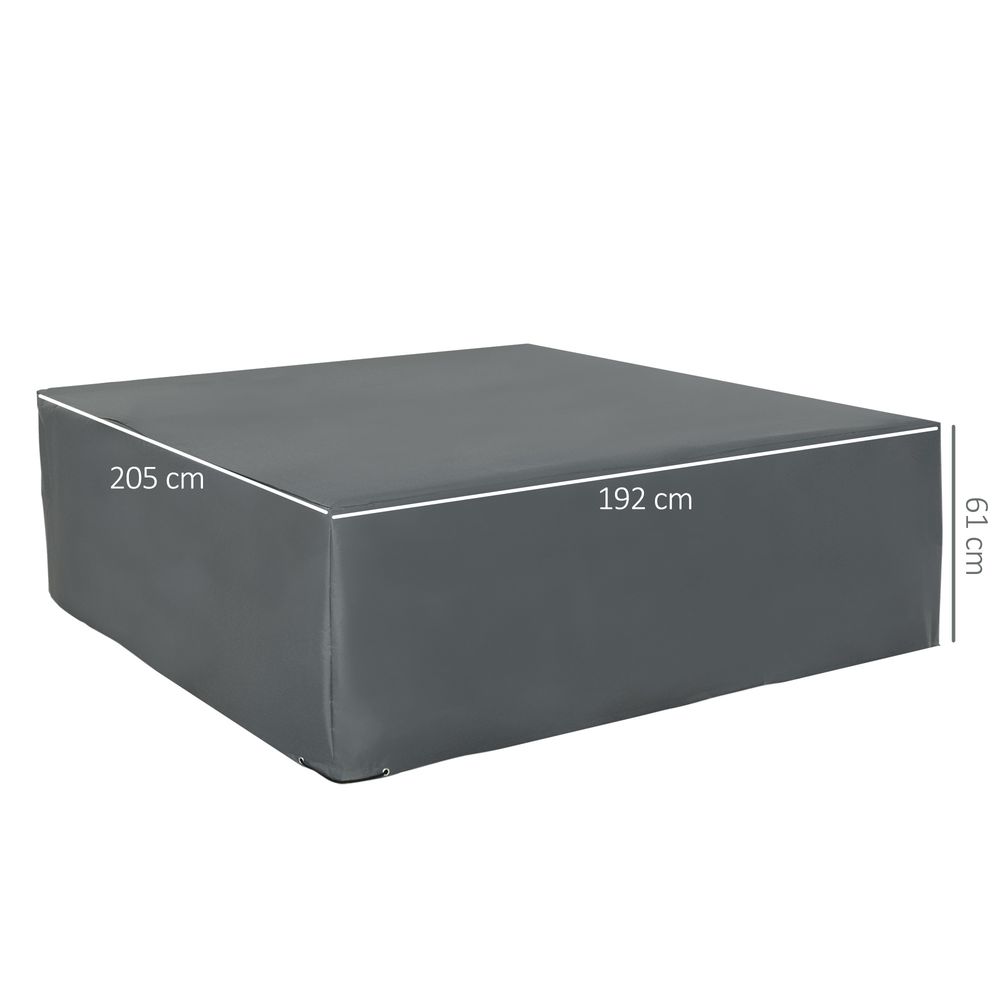 205x192cm Garden Furniture Cover Water UV Resistant Oxford Fabric Grey - Cover from Outsunny