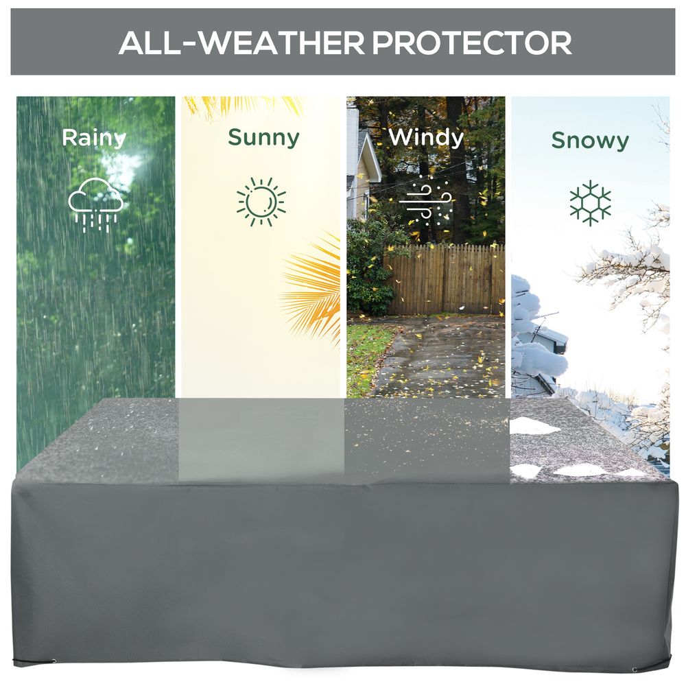 205x192cm Garden Furniture Cover Water UV Resistant Oxford Fabric Grey - Cover from Outsunny