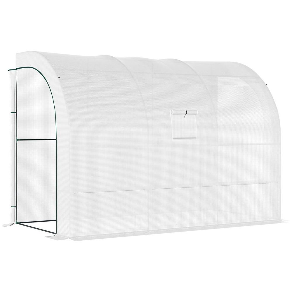 300 x 150 x 213 Plant Greenhouse Garden Nursery w/ Cover Window, White - Cover from Outsunny