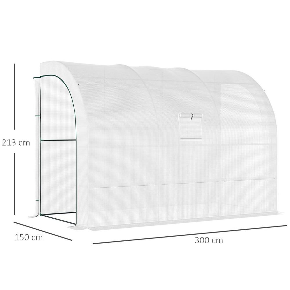 300 x 150 x 213 Plant Greenhouse Garden Nursery w/ Cover Window, White - Cover from Outsunny