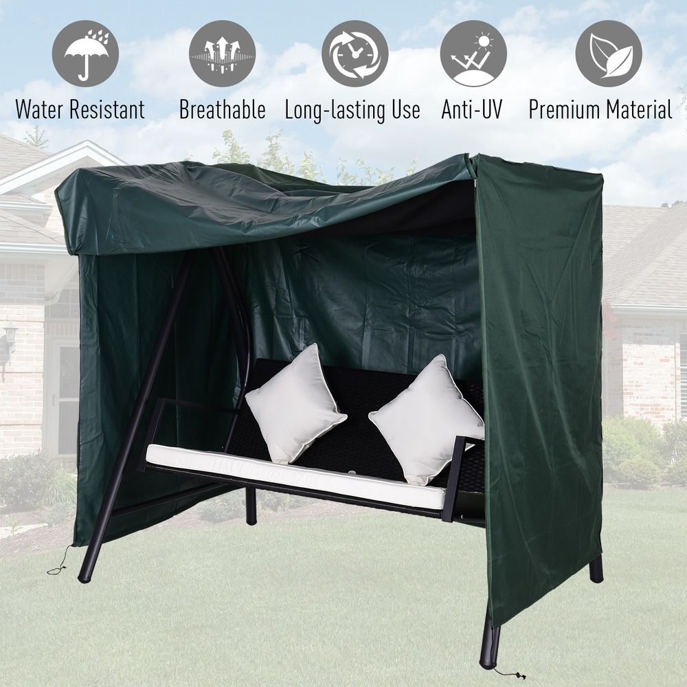 600D Oxford Polyester Waterproof Swing Chair Cover Green - Cover from Outsunny