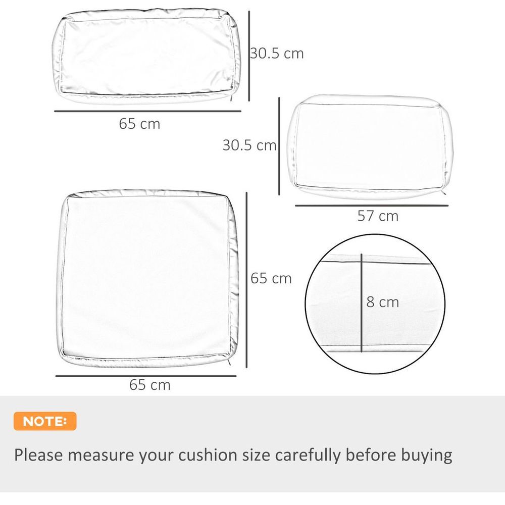 Garden Rattan Sofa Set Polyester Cover Replacement No Cushion Grey - Cover from Outsunny
