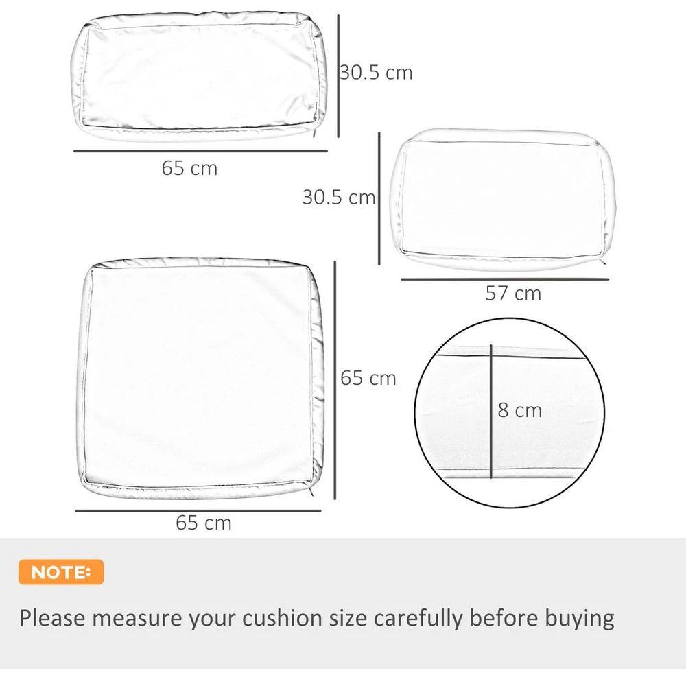 Outsunny Garden Rattan Sofa Set Polyester Cover Replacement No Cushion Grey - Uncategorized Cover