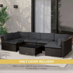 Outsunny Garden Rattan Sofa Set Polyester Cover Replacement No Cushion Grey - Uncategorized Cover
