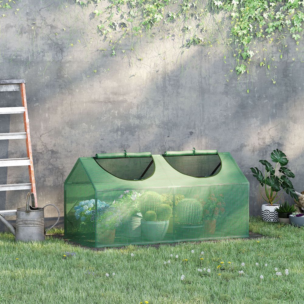 Mini Greenhouse, with Durable PE Cover, 119x60x60cm - Cover from Outsunny