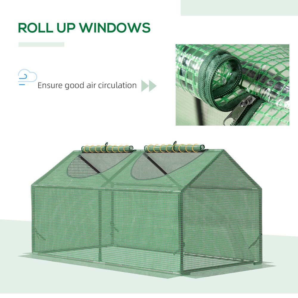 Mini Greenhouse, with Durable PE Cover, 119x60x60cm - Cover from Outsunny