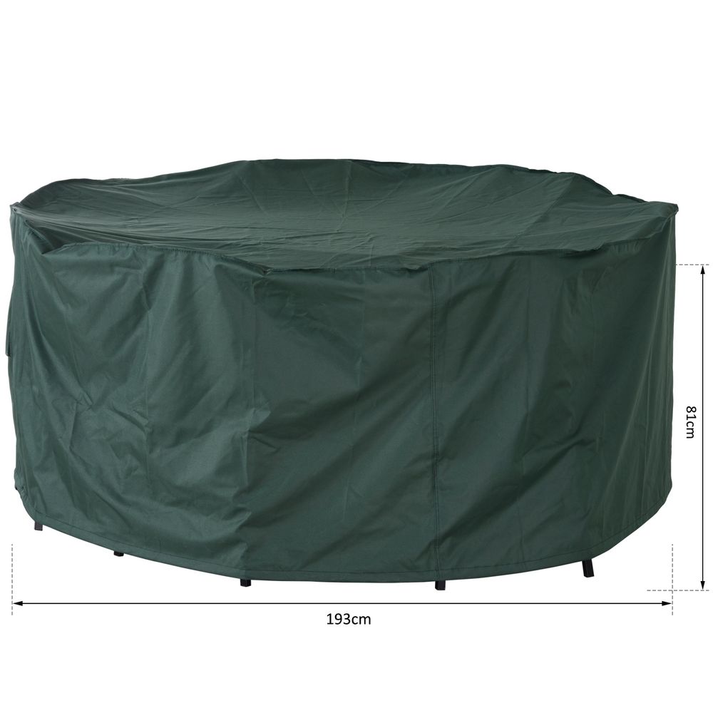 PVC Coated Large Round 600D Waterproof Outdoor Furniture Cover Green - Cover from Outsunny