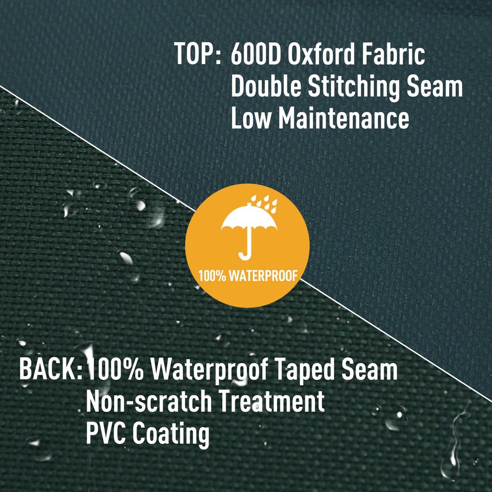 PVC Coated Large Round 600D Waterproof Outdoor Furniture Cover Green - Cover from Outsunny