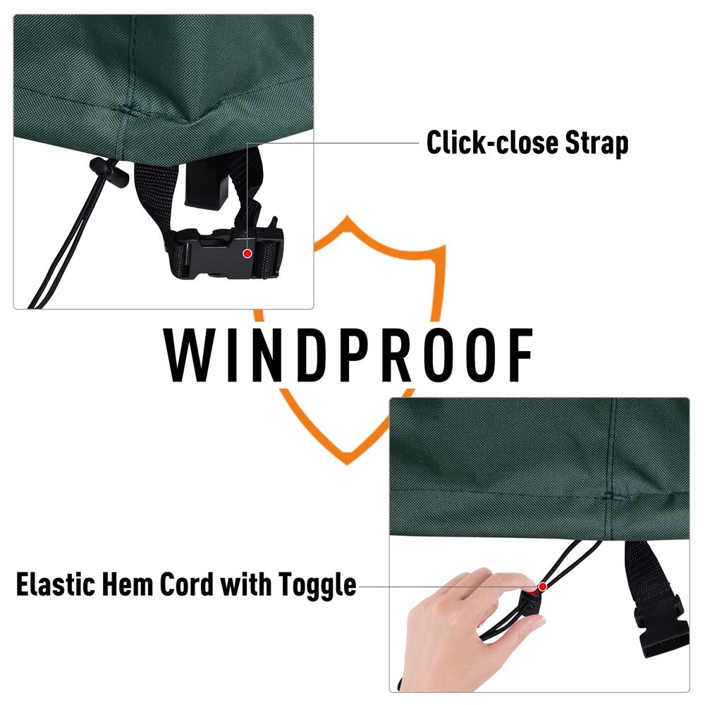 PVC Coated Large Round 600D Waterproof Outdoor Furniture Cover Green - Cover from Outsunny