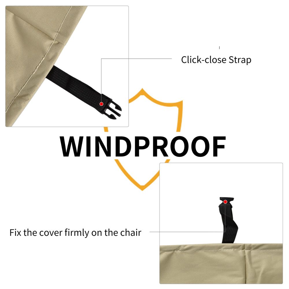 Waterproof Garden Wicker Chairs Cover Patio Seat Protector L70*W90*H115cm - Cover from Outsunny