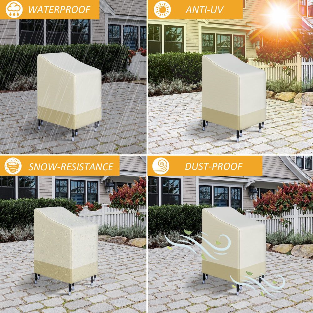 Waterproof Garden Wicker Chairs Cover Patio Seat Protector L70*W90*H115cm - Cover from Outsunny