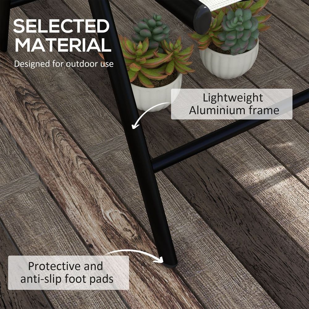 Outsunny 2 PCS Outdoor Folding Chairs, Dining Chairs with Padded Filling, Grey - Folding Chairs from Outsunny