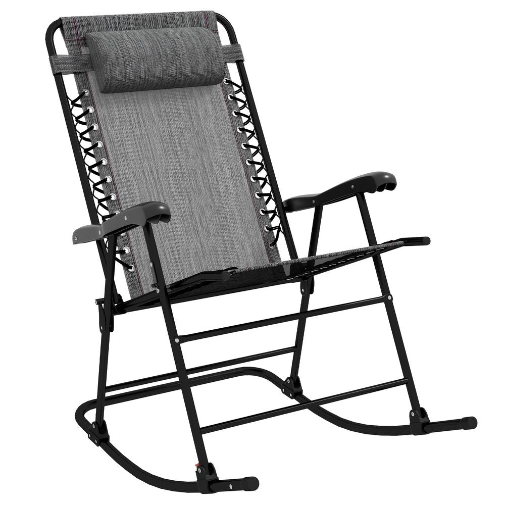 Outsunny Folding Rocking Chair Outdoor Portable Zero Gravity Chair - Folding Chairs from Outsunny