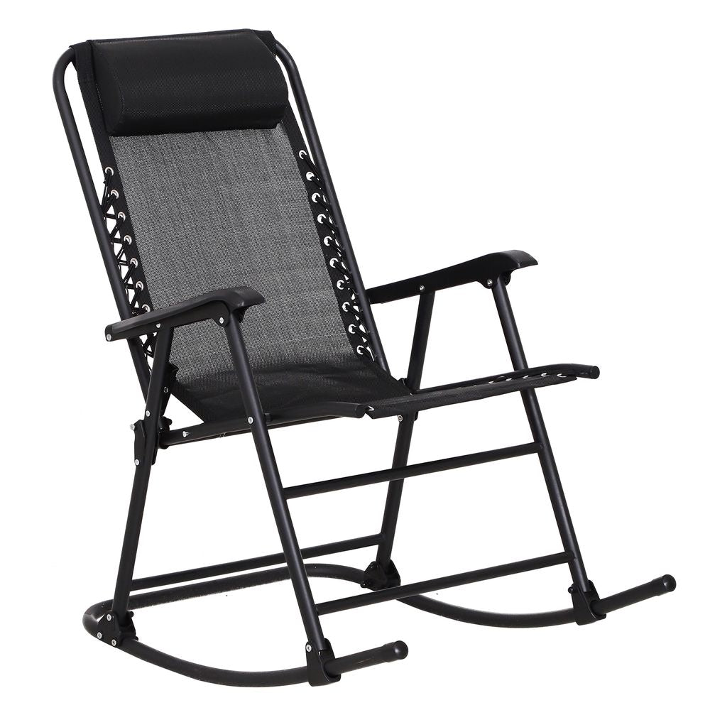 Outsunny Folding Rocking Chair Outdoor Portable Zero Gravity Chair - Folding Chairs from Outsunny