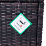 Rattan Footstool Wicker Ottoman with Padded Seat Cushion Furniture 50x50x35 cm - Footstool from Outsunny