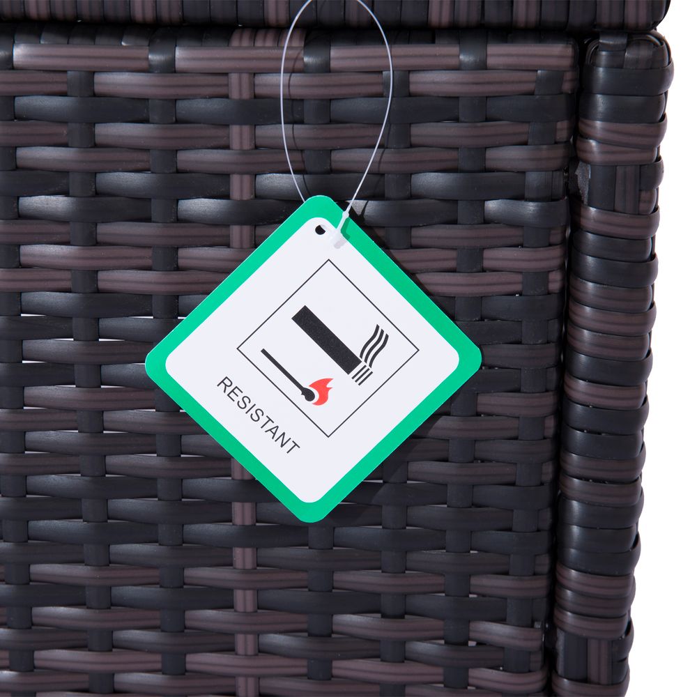 Rattan Footstool Wicker Ottoman with Padded Seat Cushion Furniture 50x50x35 cm - Footstool from Outsunny