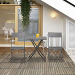 Outsunny Rattan Garden Bistro Set Coffee 2 Wicker Weave Folding Chairs & 1 Square Table - Uncategorized Garden Set