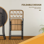 3 PCS Rattan Wicker Set Easy Folding, Hand Woven Rattan Coffee Table & Chairs - Garden Set from Outsunny