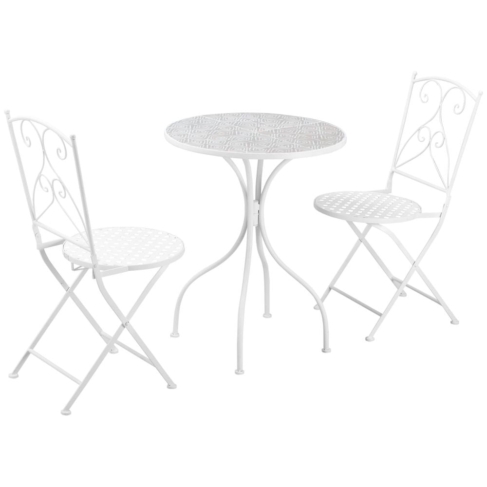 3 Piece Garden Bistro Set w/ Mosaic Top for Patio, Balcony, Poolside - Garden Set from Outsunny