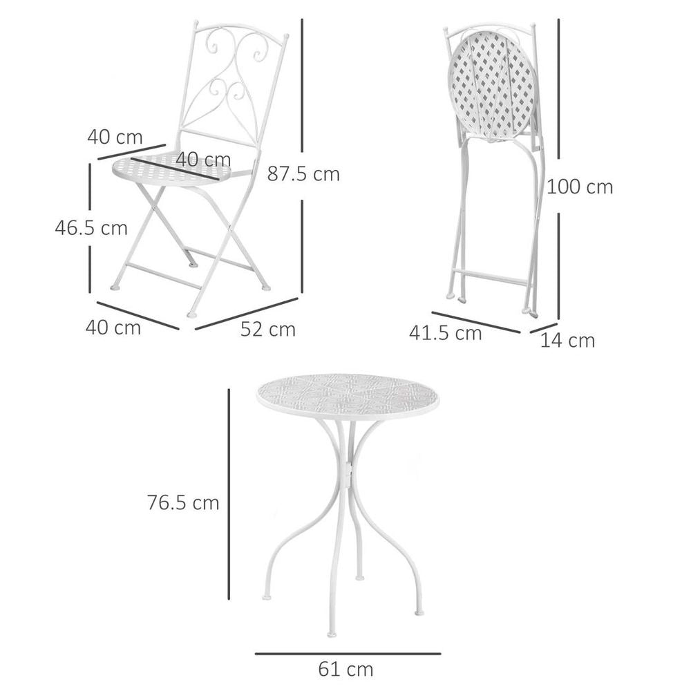 3 Piece Garden Bistro Set w/ Mosaic Top for Patio, Balcony, Poolside - Garden Set from Outsunny