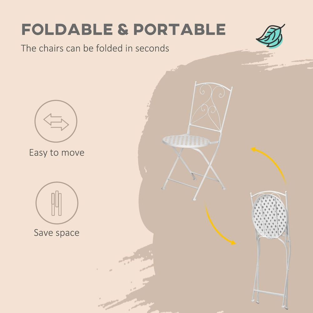 3 Piece Garden Bistro Set w/ Mosaic Top for Patio, Balcony, Poolside - Garden Set from Outsunny