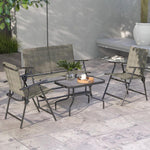 Outsunny Patio Furniture Set, Garden Set with Table, Foldable Chairs, a Loveseat by Outsunny