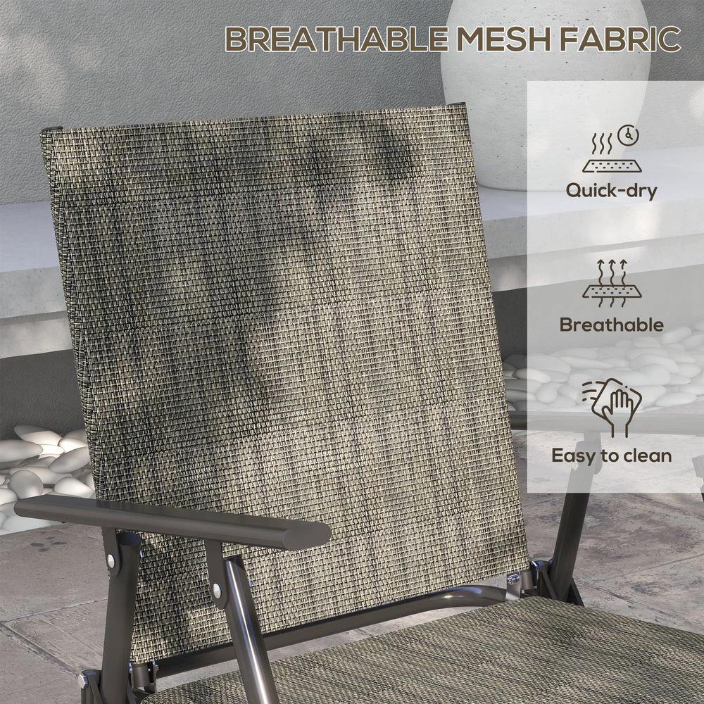 Outsunny Patio Furniture Set, Garden Set with Table, Foldable Chairs, a Loveseat by Outsunny
