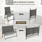 Outsunny Patio Furniture Set, Garden Set with Table, Foldable Chairs, a Loveseat by Outsunny