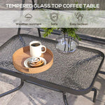 Outsunny Patio Furniture Set, Garden Set with Table, Foldable Chairs, a Loveseat by Outsunny