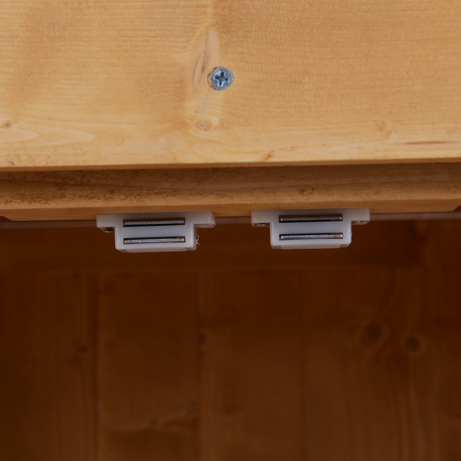 74x43x88cm Garden Shed Storage Wooden Chest Double Doors Shelf Hinged Roof - Garden Shed from Outsunny