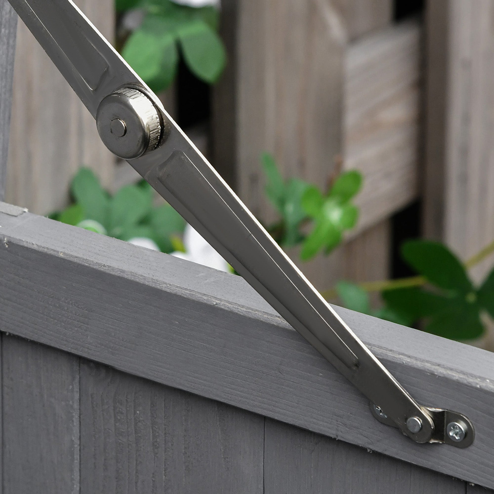 74x43x88cm Garden Shed Storage Wooden Chest Double Doors Shelf Hinged Roof - Garden Shed from Outsunny