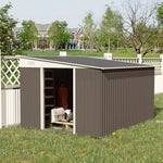 11.3 x 9.2ft Steel Garden Shed Metal Tool House Double Doors & 2 Air Vents, Grey - Garden Shed from Outsunny