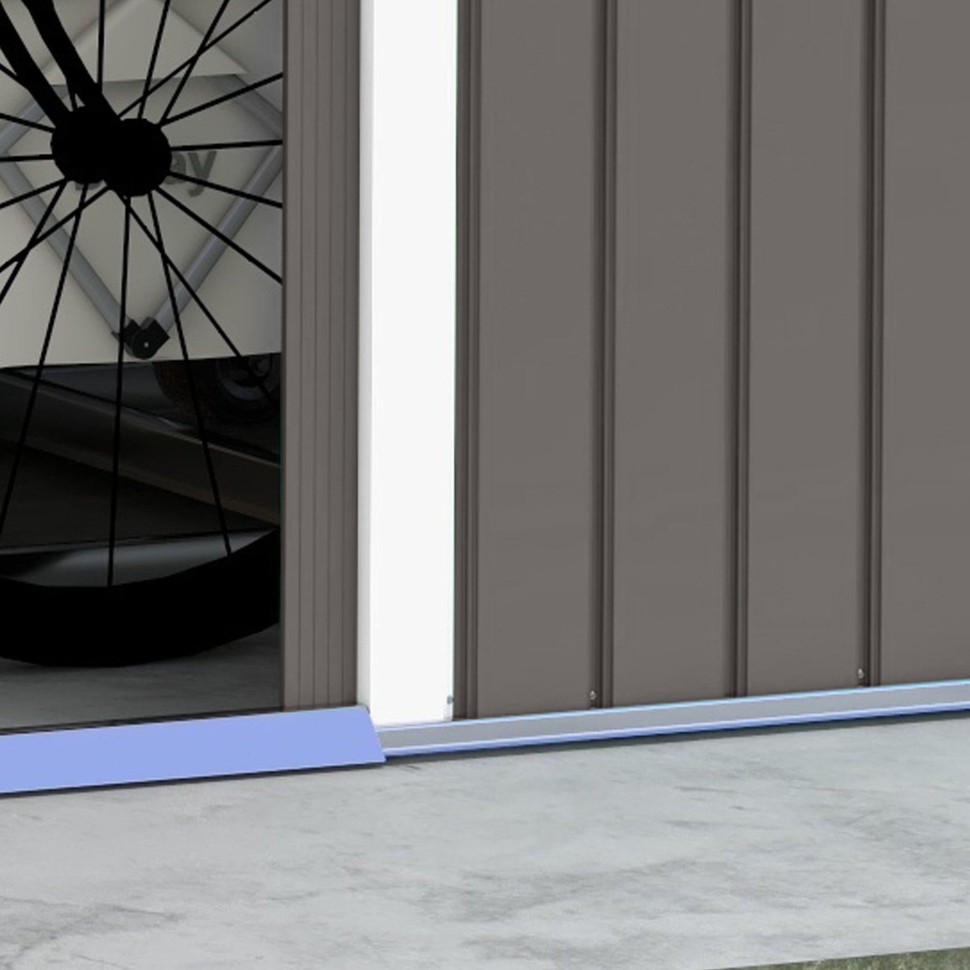 9 x 6FT Foundation Ventilation Steel Outdoor Garden Shed Grey - Garden Shed from Outsunny