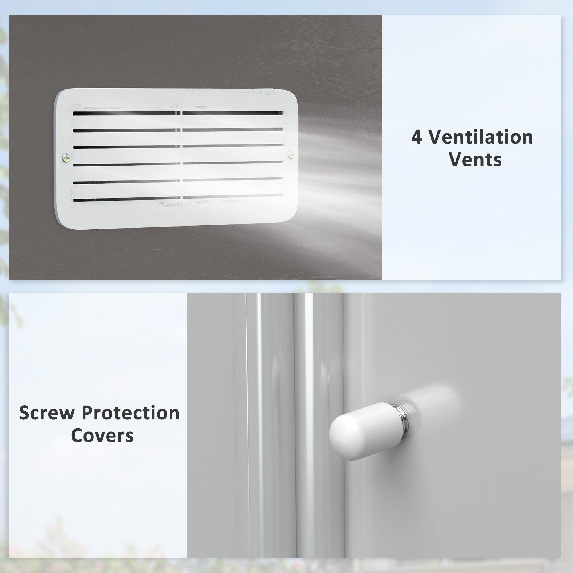 9 x 6FT Foundation Ventilation Steel Outdoor Garden Shed Grey - Garden Shed from Outsunny